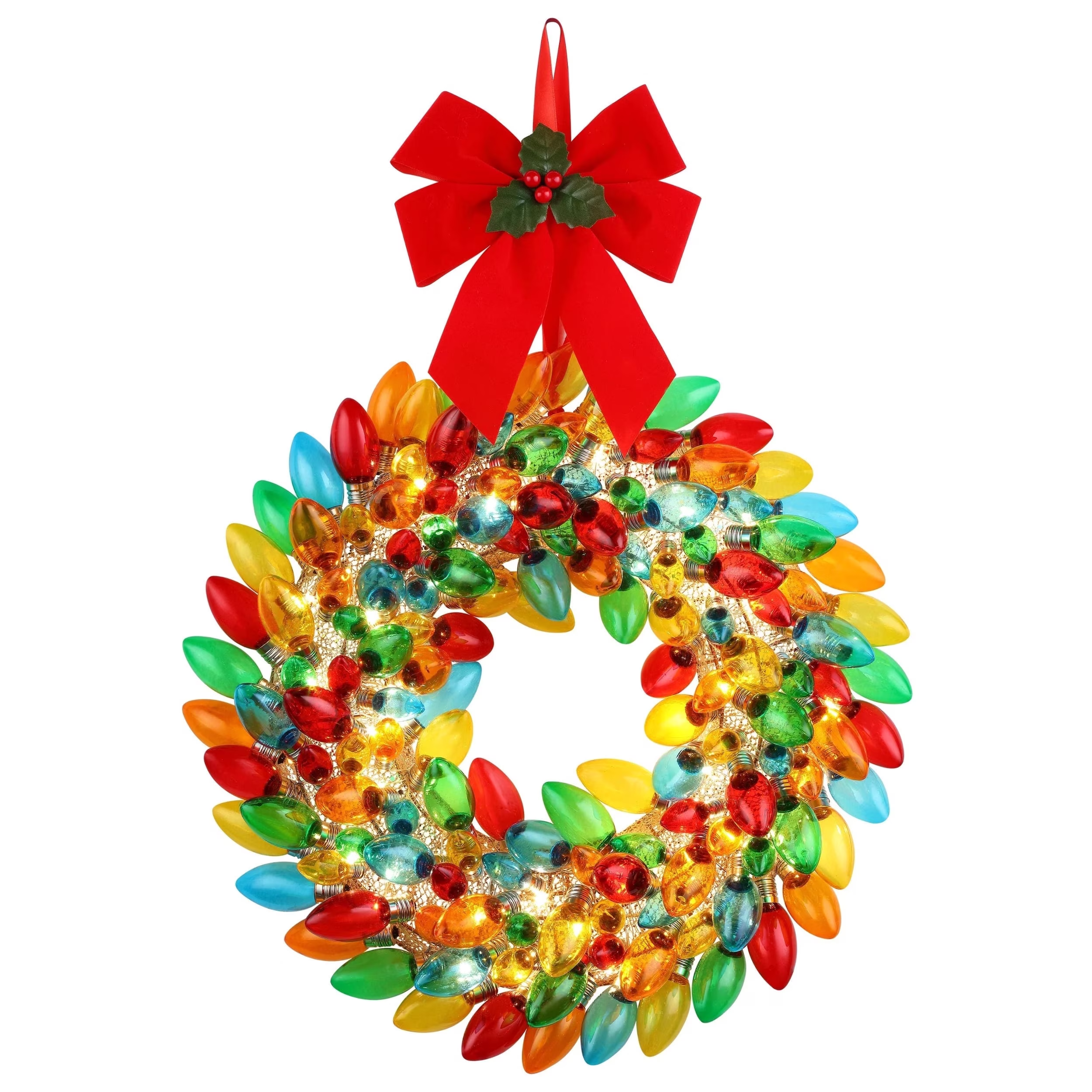 Nostalgic Plastic-Ps Festive Retro C9 Bulb Wreath, Multicolor, 1 Count
